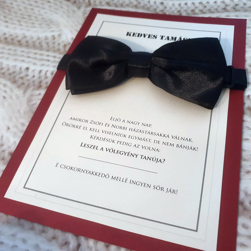 Férfi tanú felkérő meghívó testvér ajándék egyedi különleges ajándék esküvőre | Richard férfi tanúfelkérő ajándék csokornyakkendővel kék